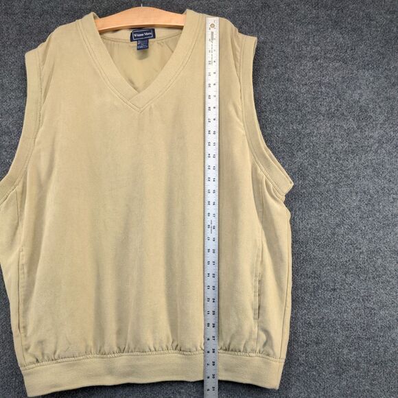 Winner Mate Men's V-Neck Golf Vest Tan XXL Lined Pockets Sleeveless - Picture 11 of 13